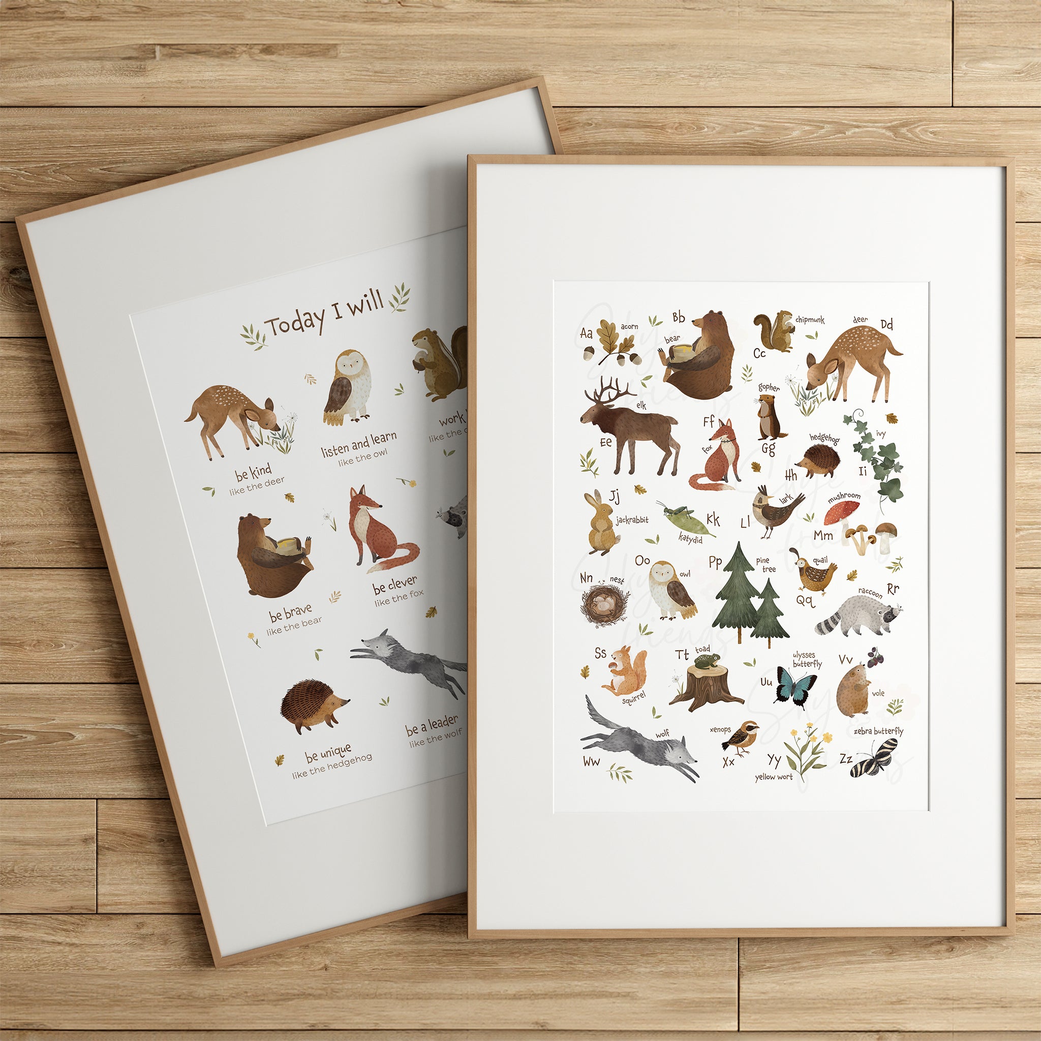 Woodland Themed Nursery Alphabet Wall Art