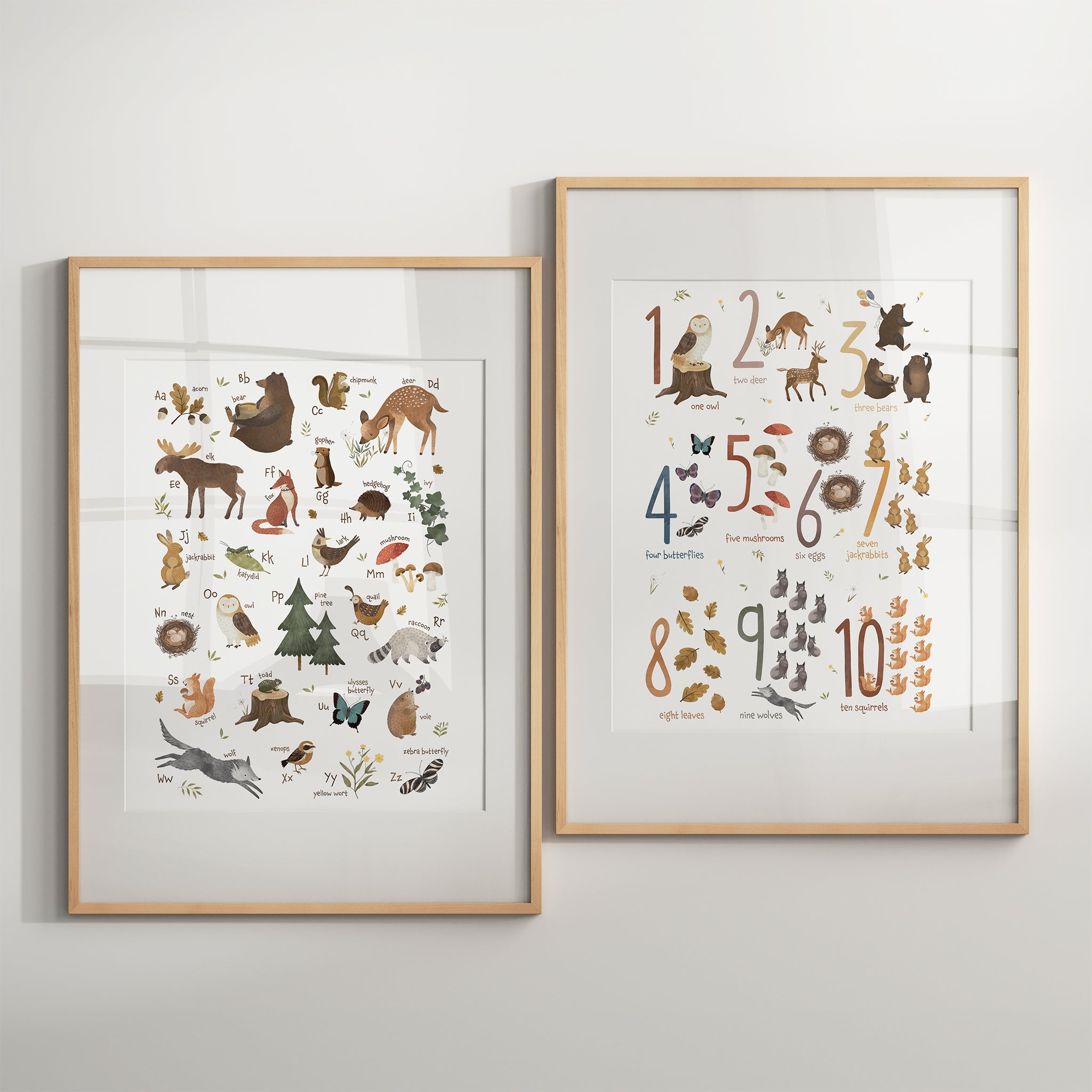 Woodland Themed Nursery Alphabet Wall Art