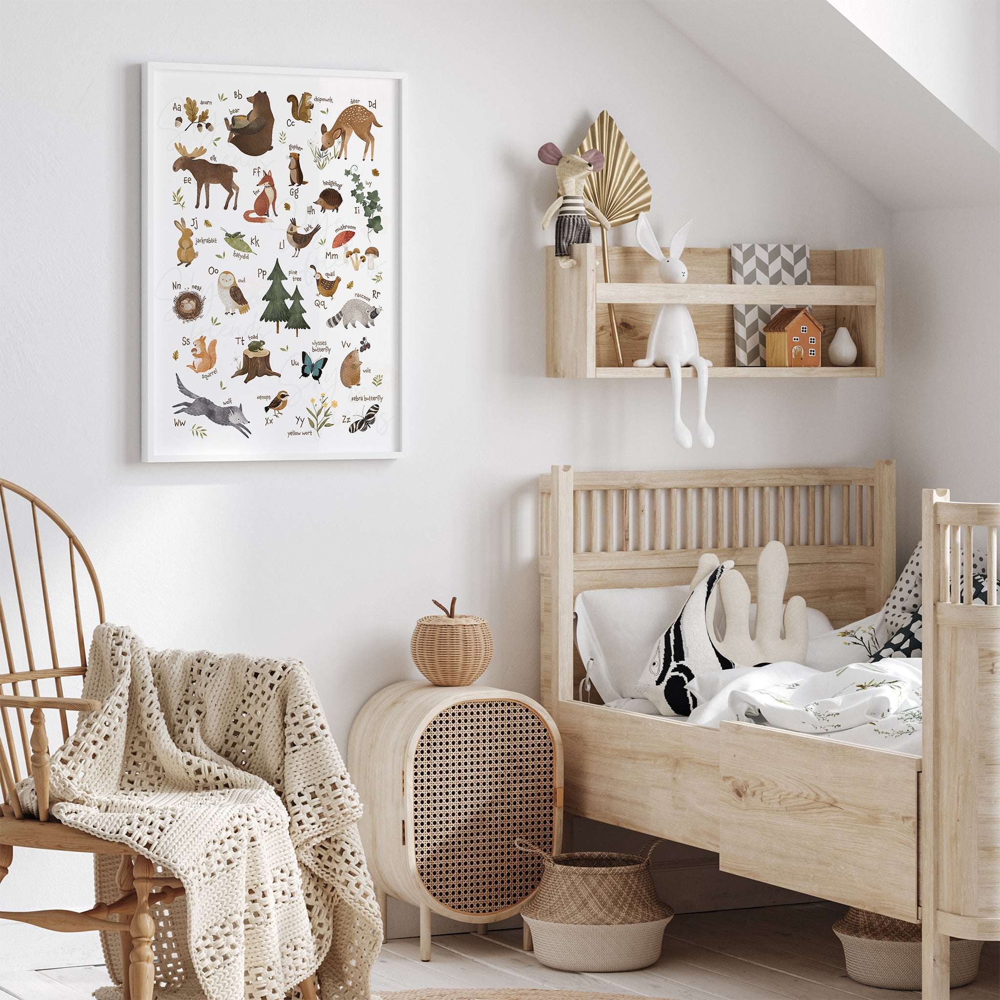 Woodland Themed Nursery Alphabet Wall Art