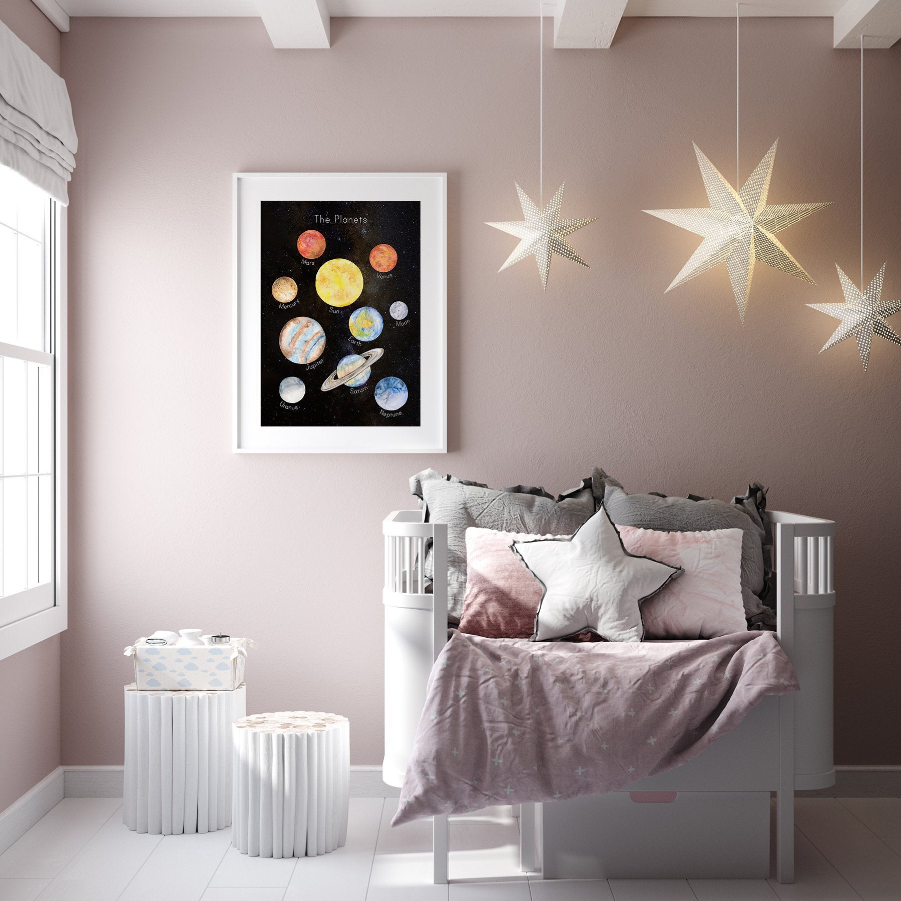 The Planets Poster Print on Black