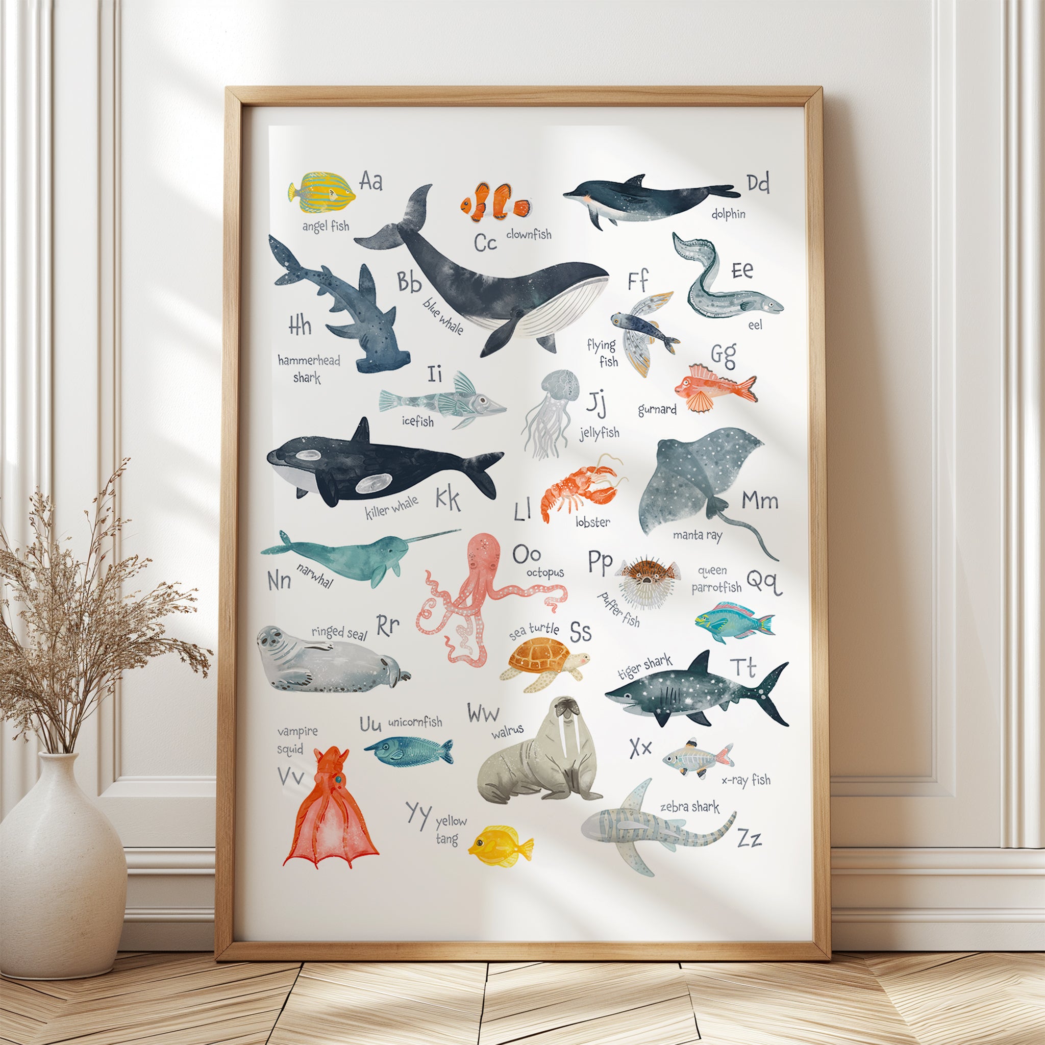 Ocean Animals Alphabet Poster