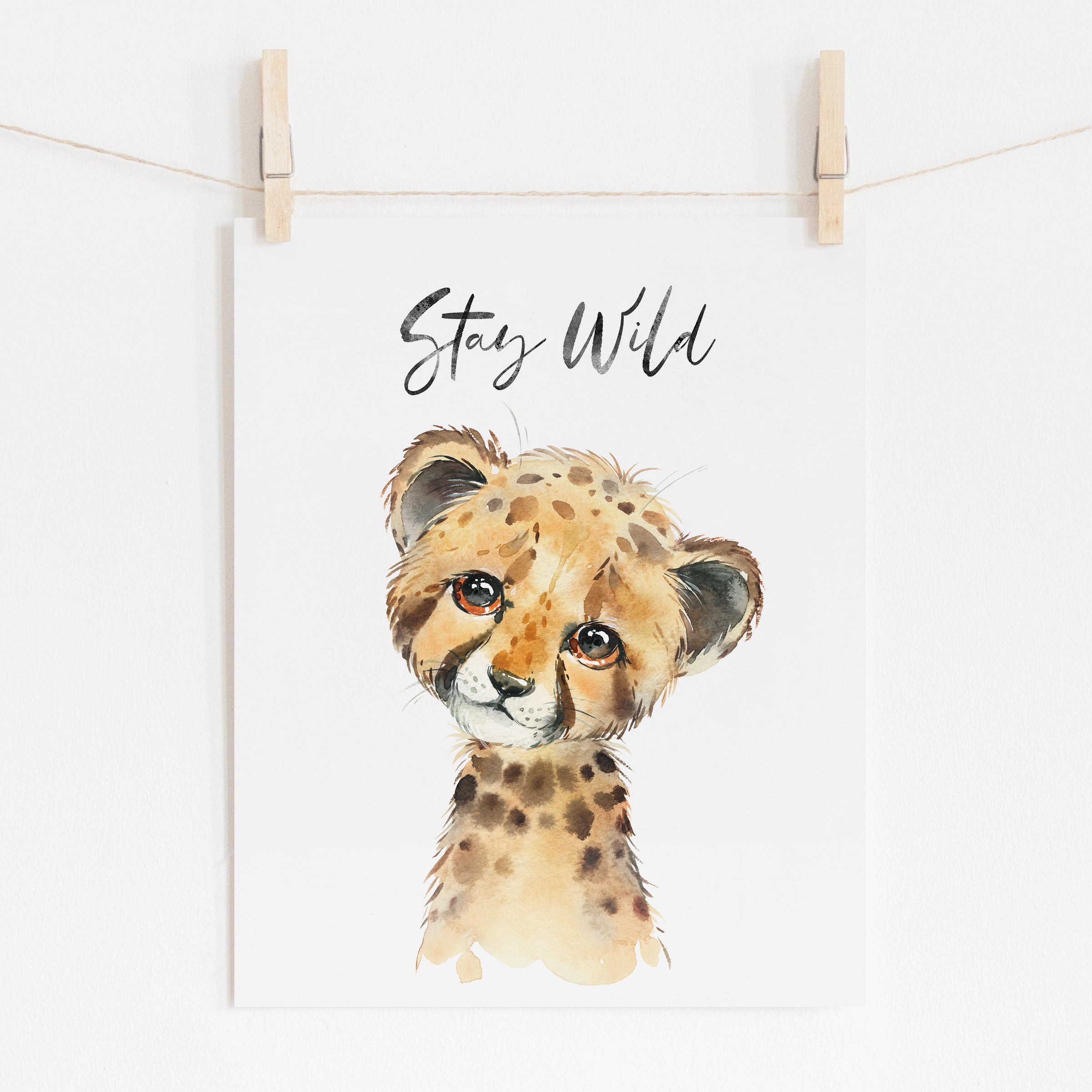 Cheetah Watercolor Print - Stay Wild