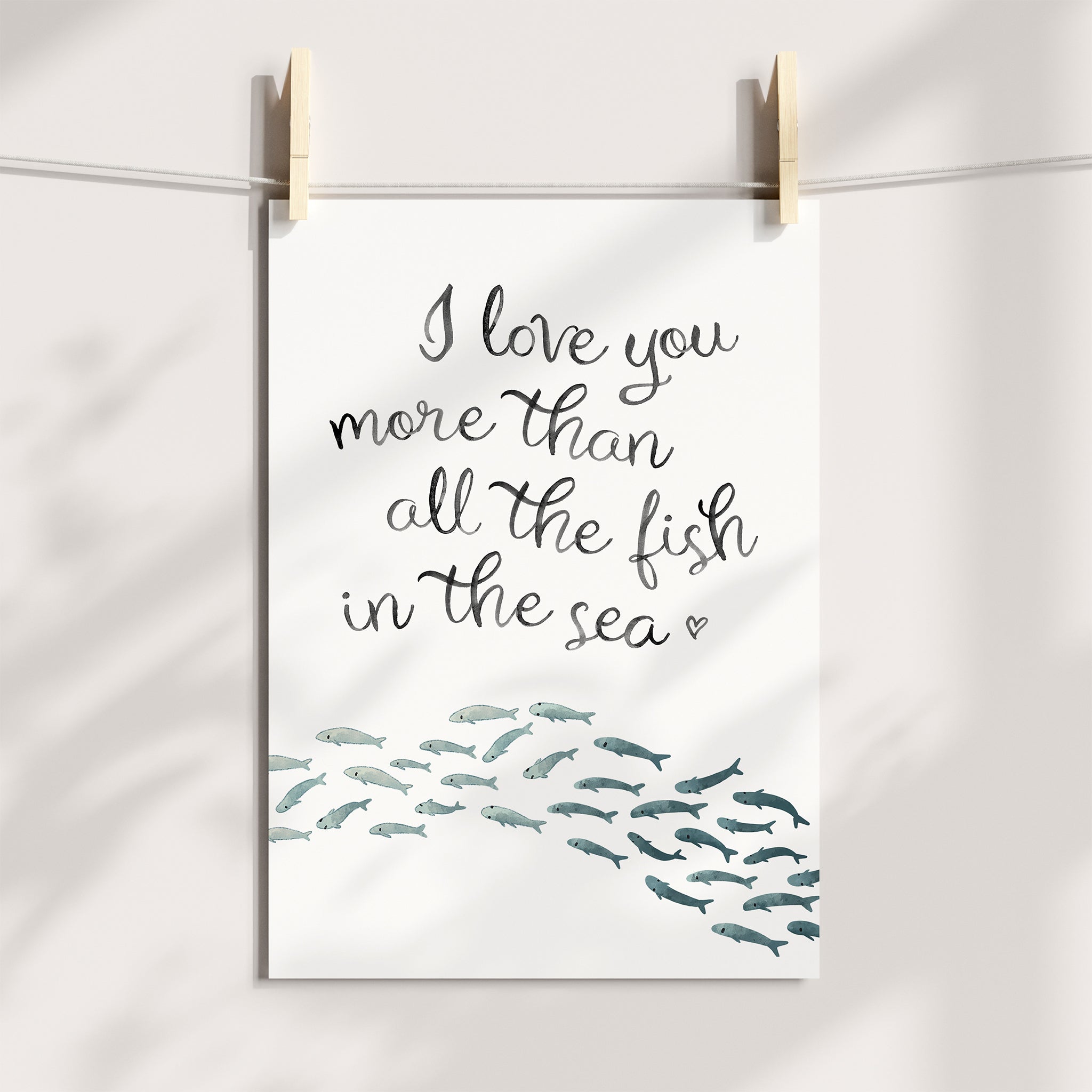 I Love You More Than All The Fish In The Sea Nursery Print