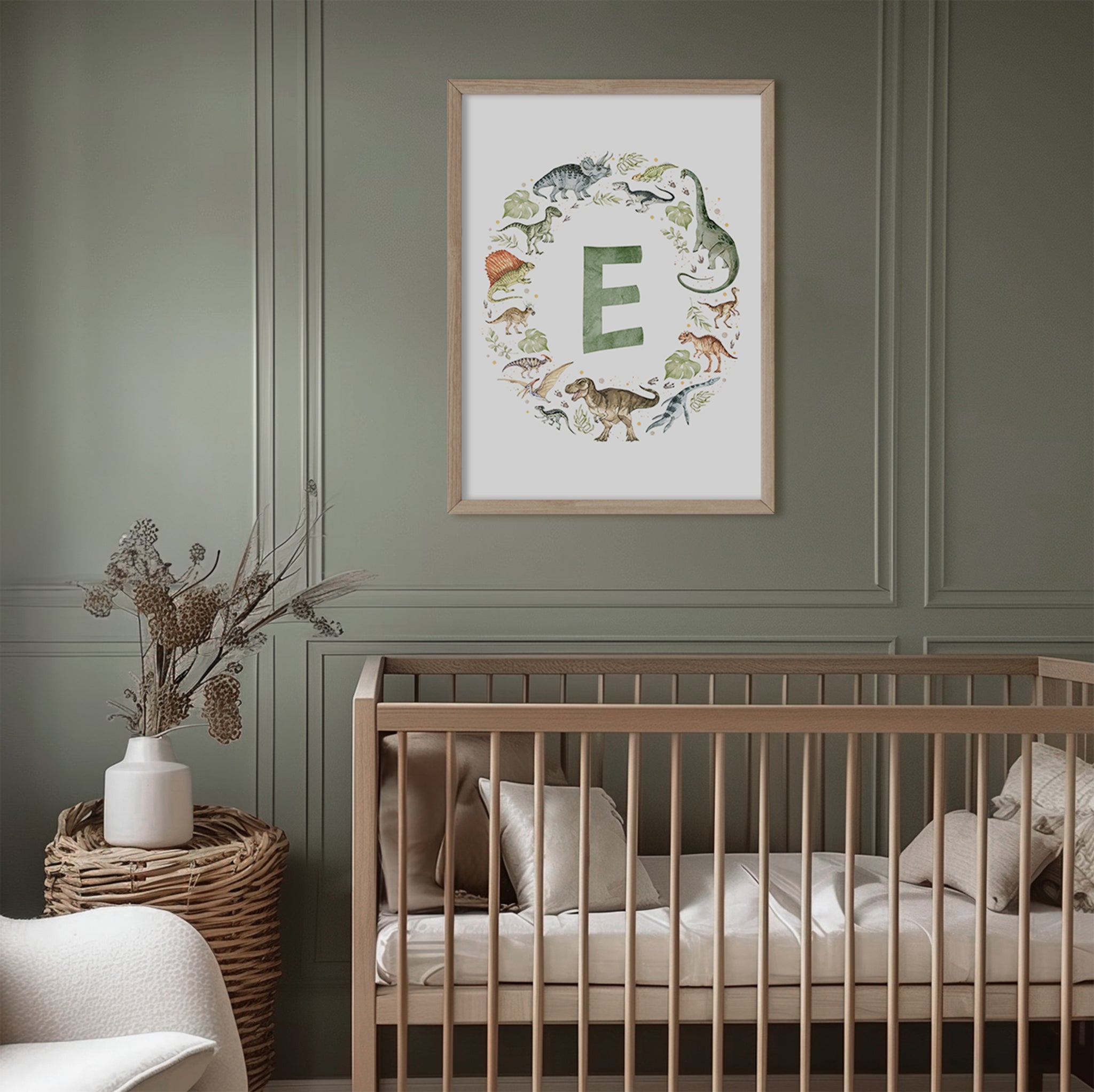 Dinosaurs Monogram Nursery Decor - Green