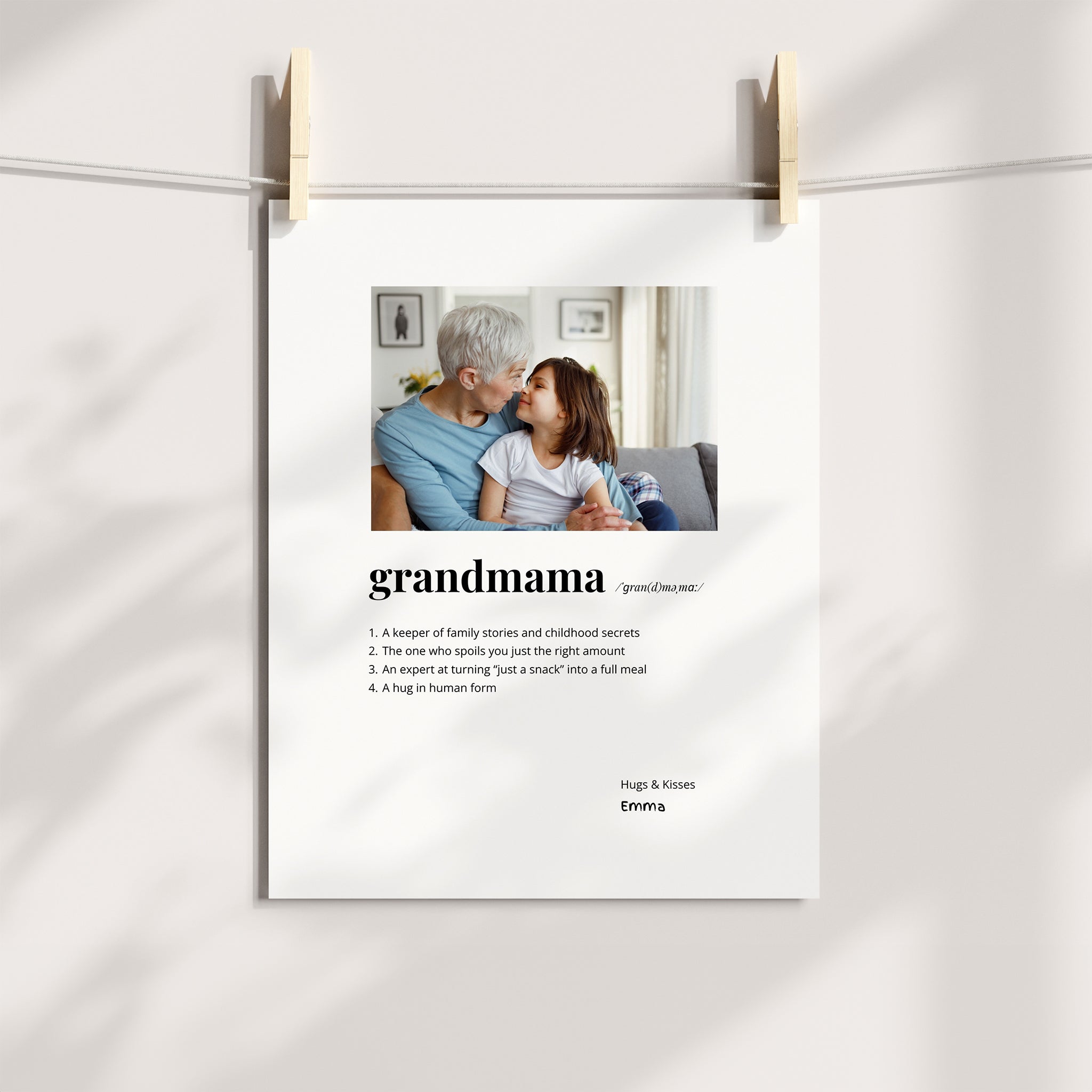 Personalized Grandmother Gifts, Photo Keepsake | Printable Template