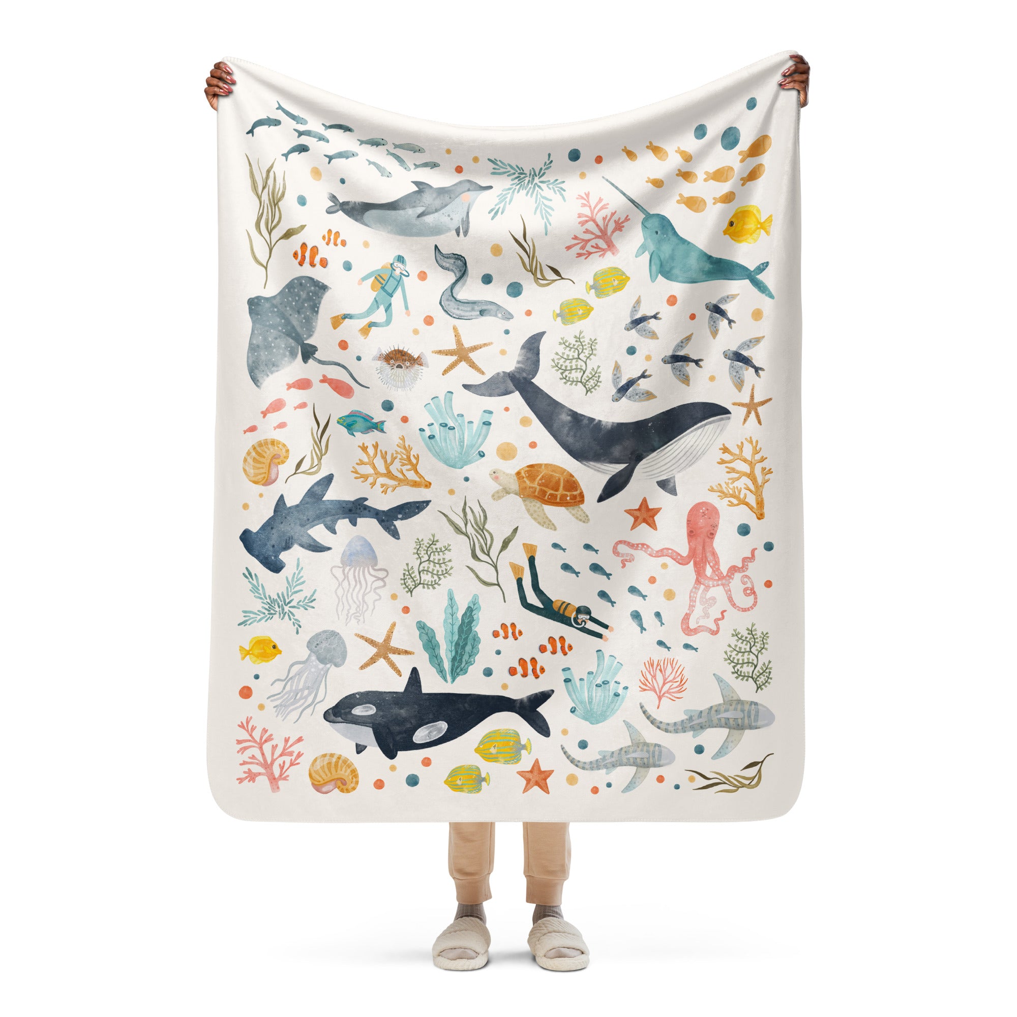 Under the Sea Baby Throw | Plush Sherpa Blanket