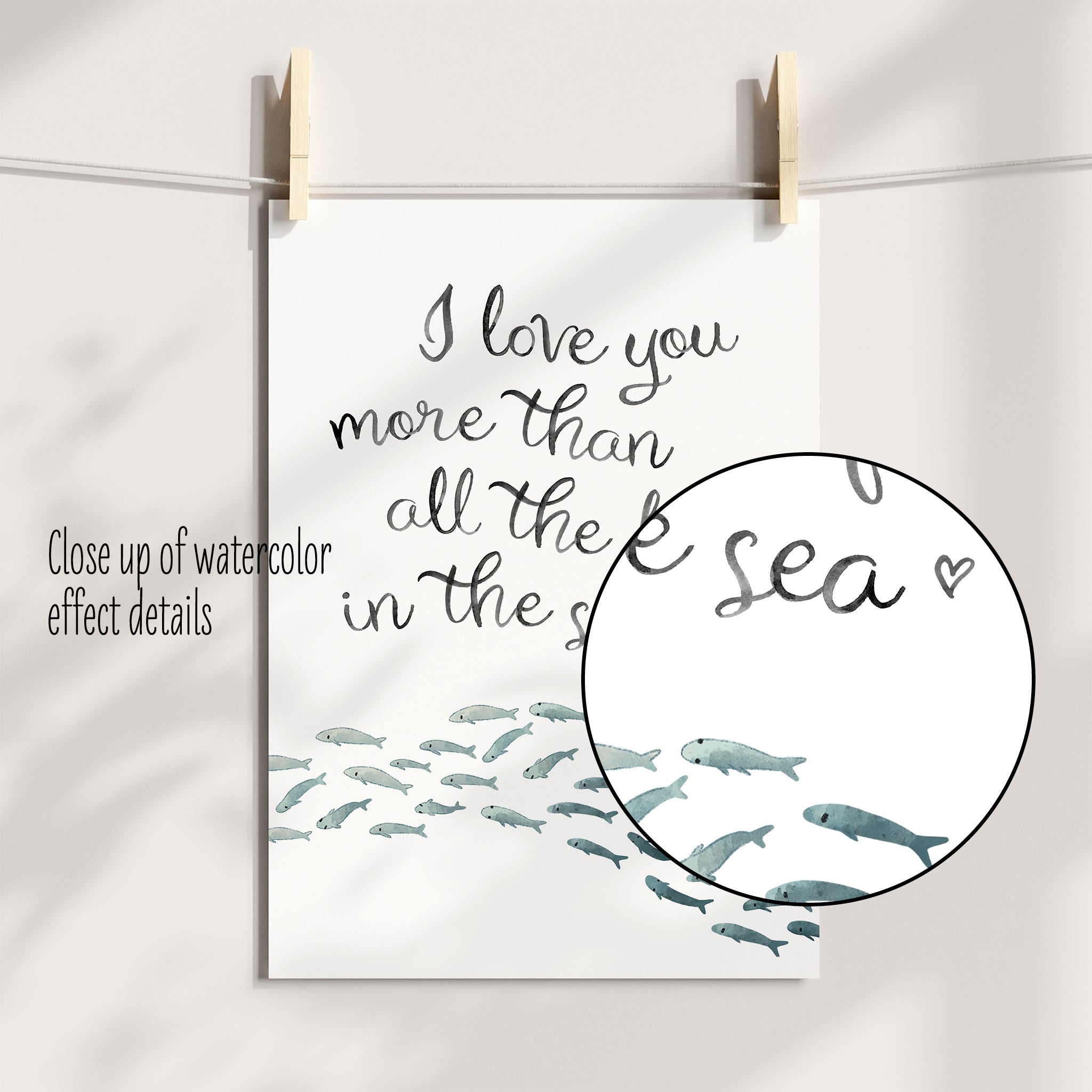 I Love You More Than All The Fish In The Sea Nursery Print