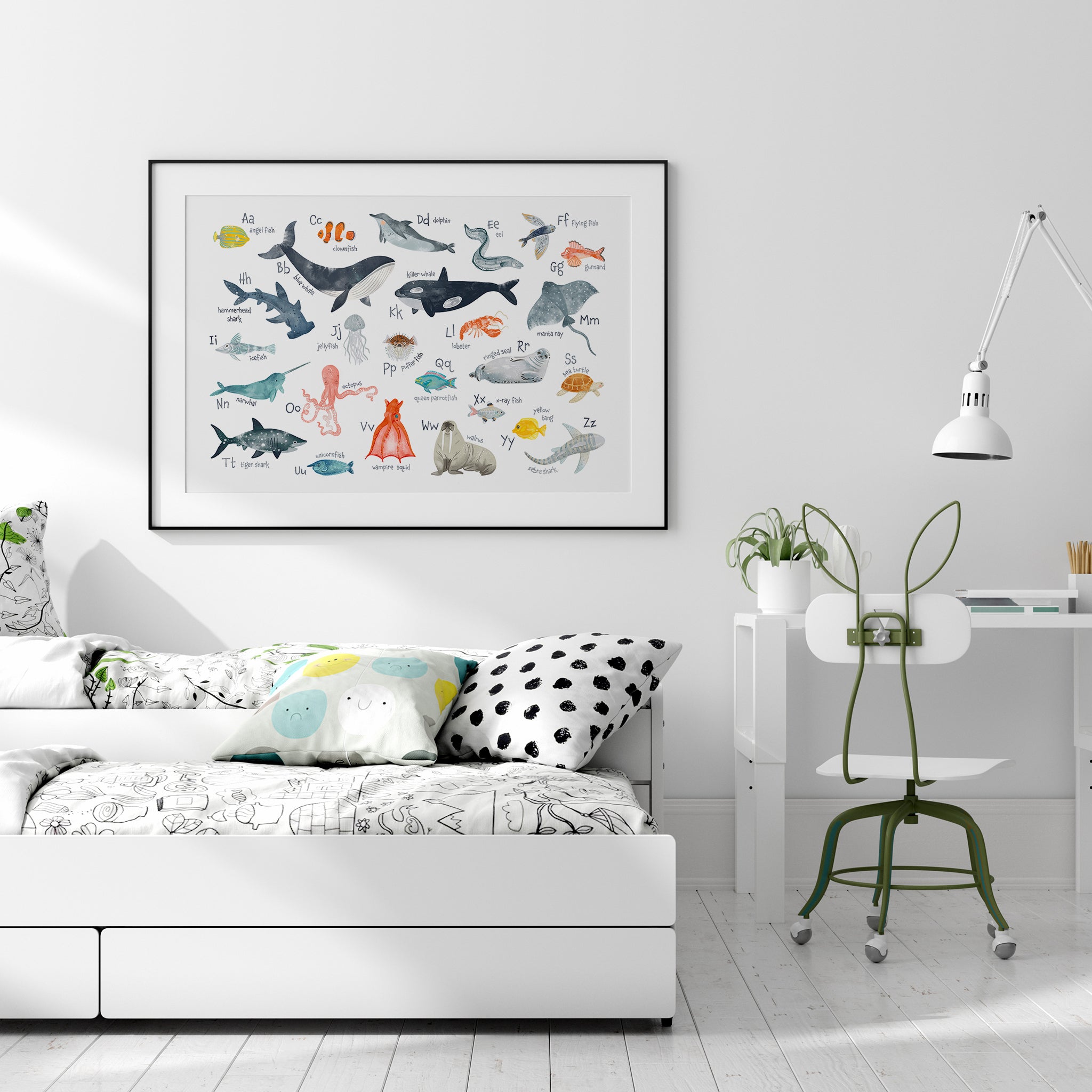 Sea Animals Alphabet Poster - Landscape