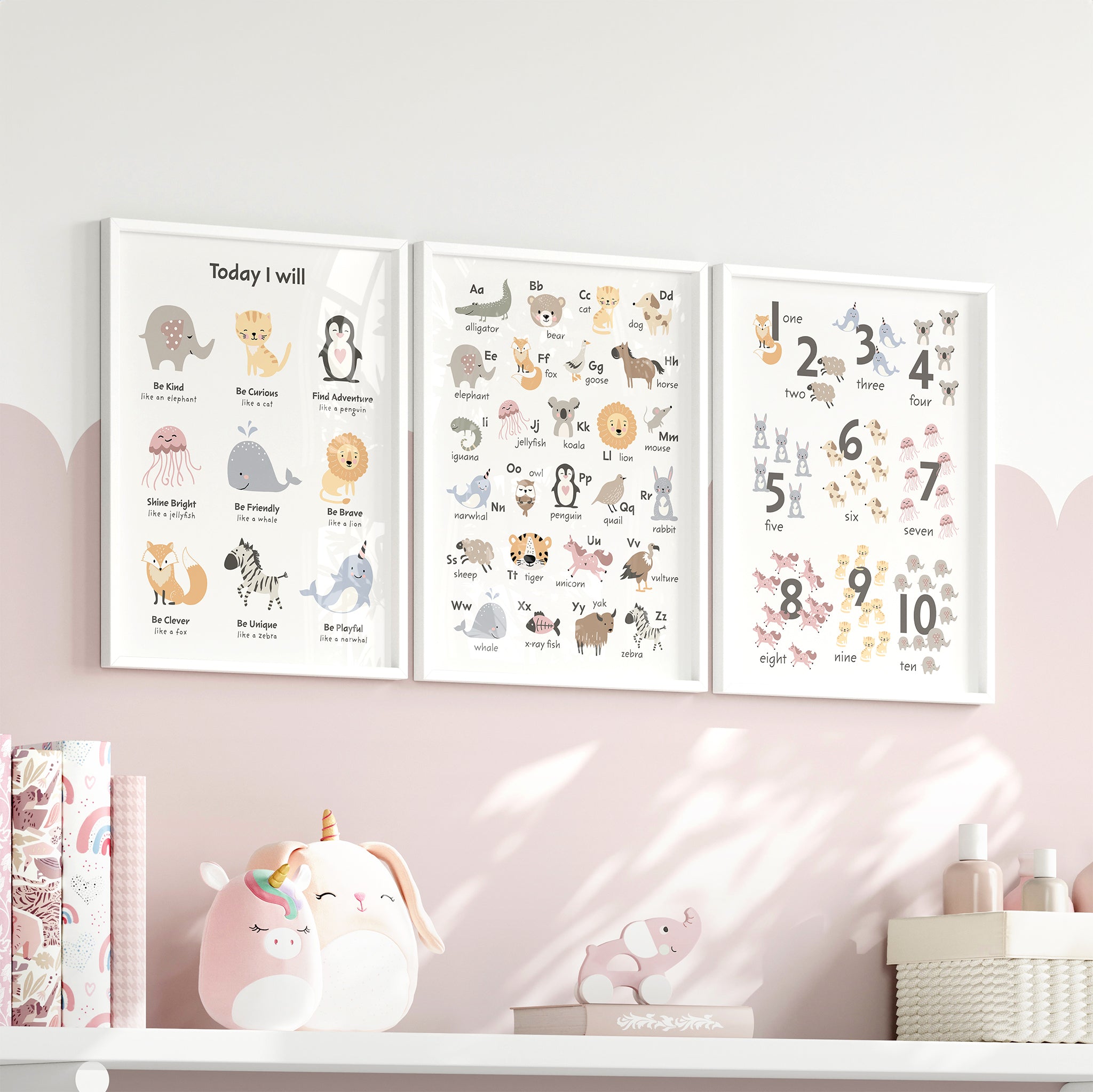 Cute Animals Nursery Prints Bundle Set