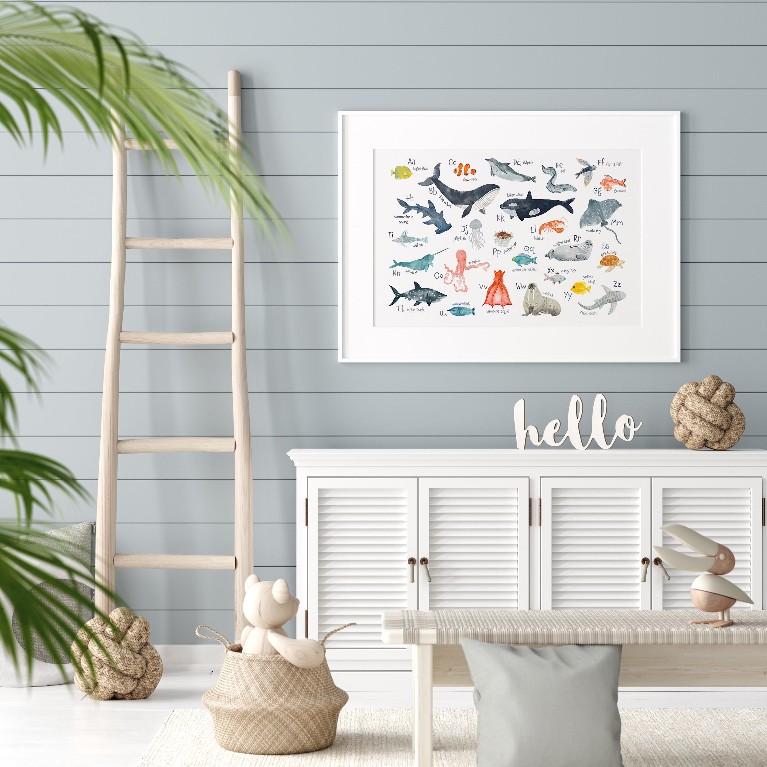 Sea Animals Alphabet Poster - Landscape