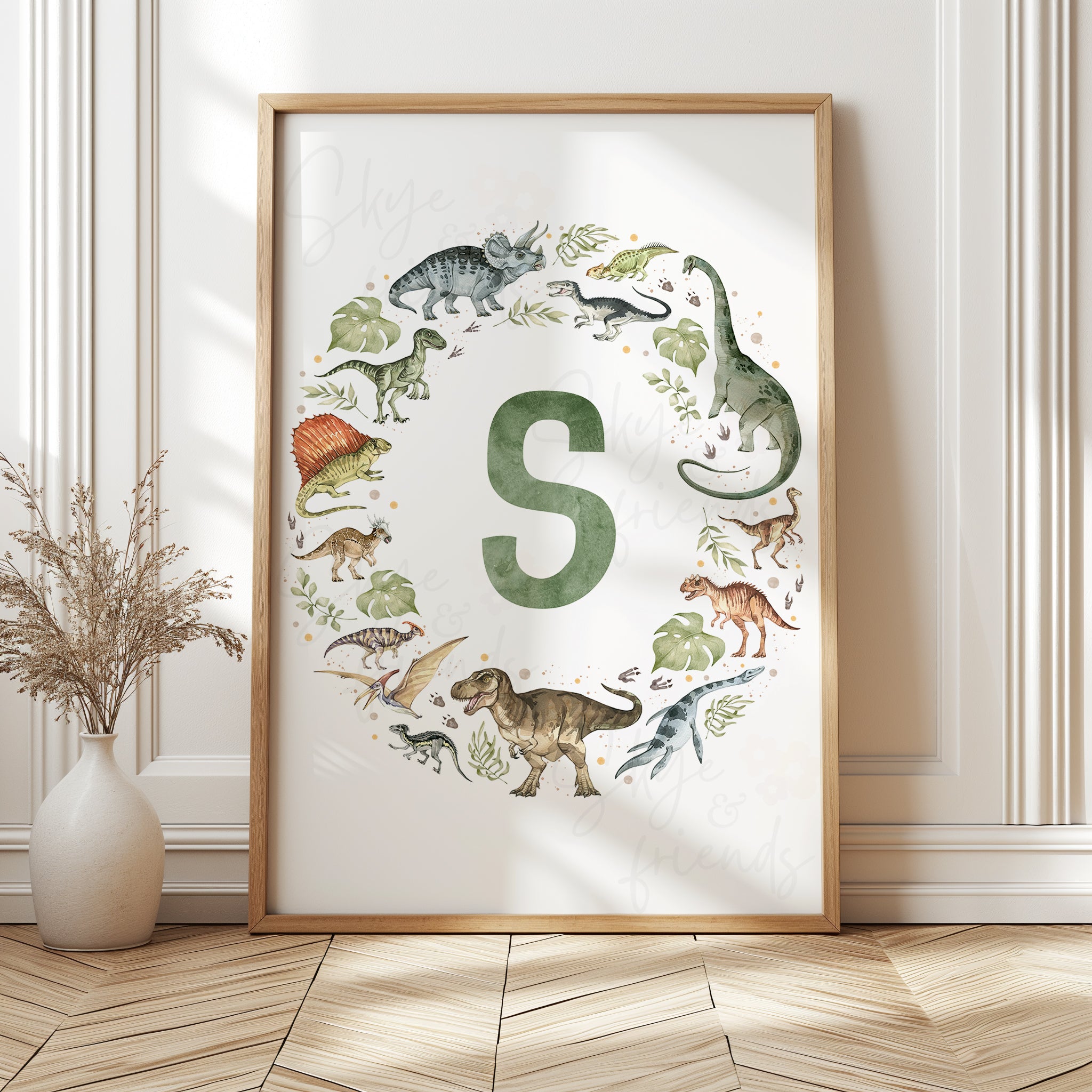 Dinosaurs Monogram Nursery Decor - Green