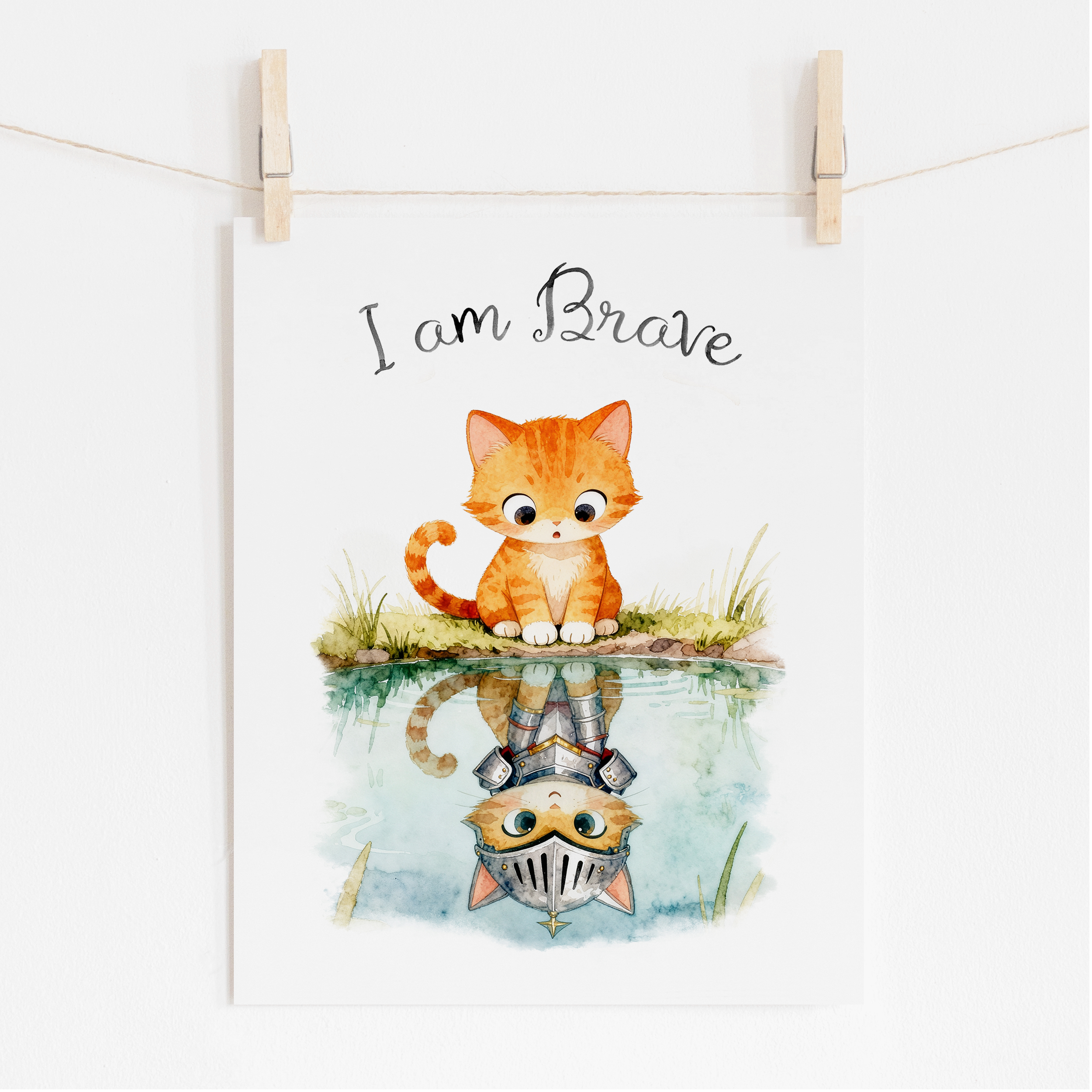 Cat Nursery Animal Print - I am Brave