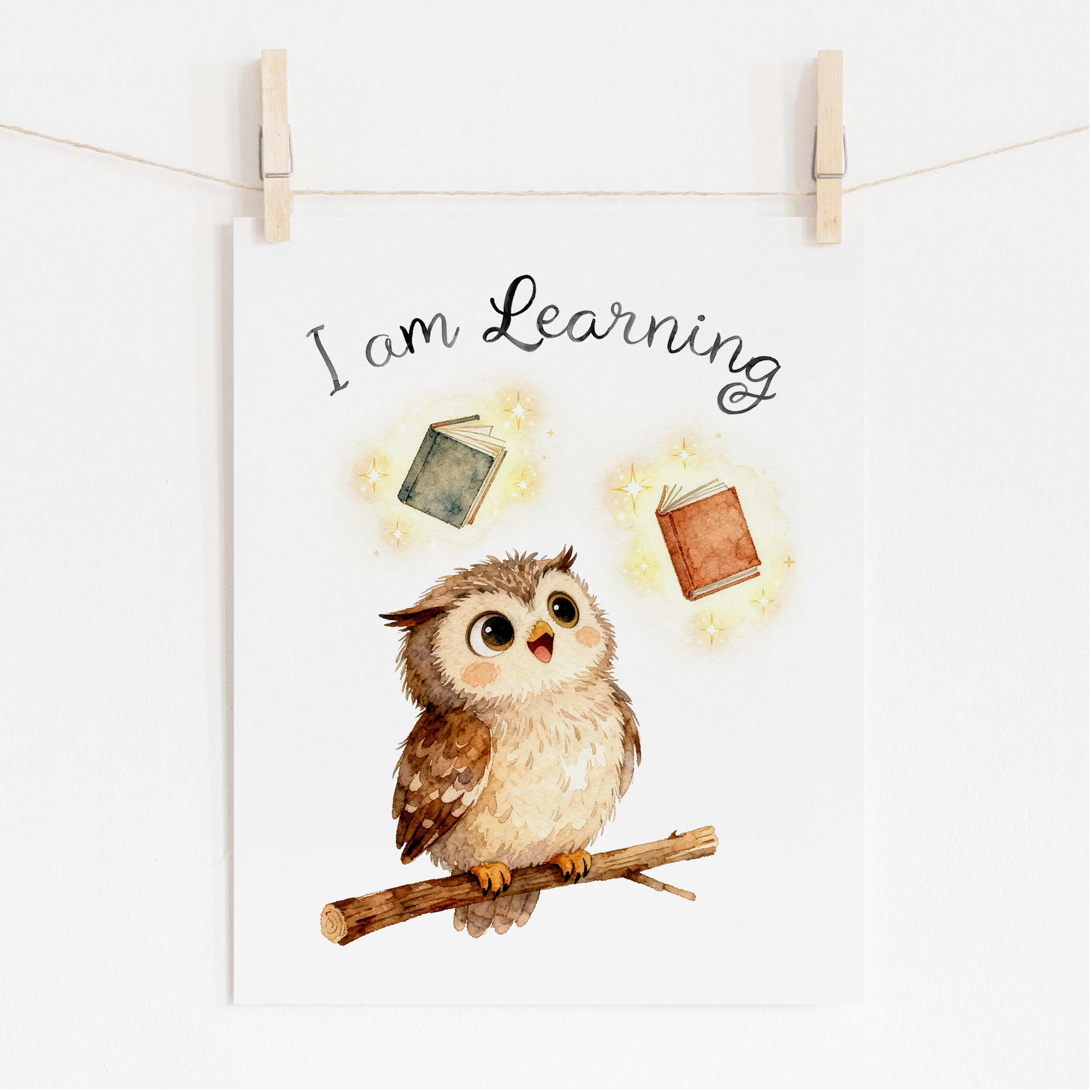 Owl Nursery Animal Print - I am Learning