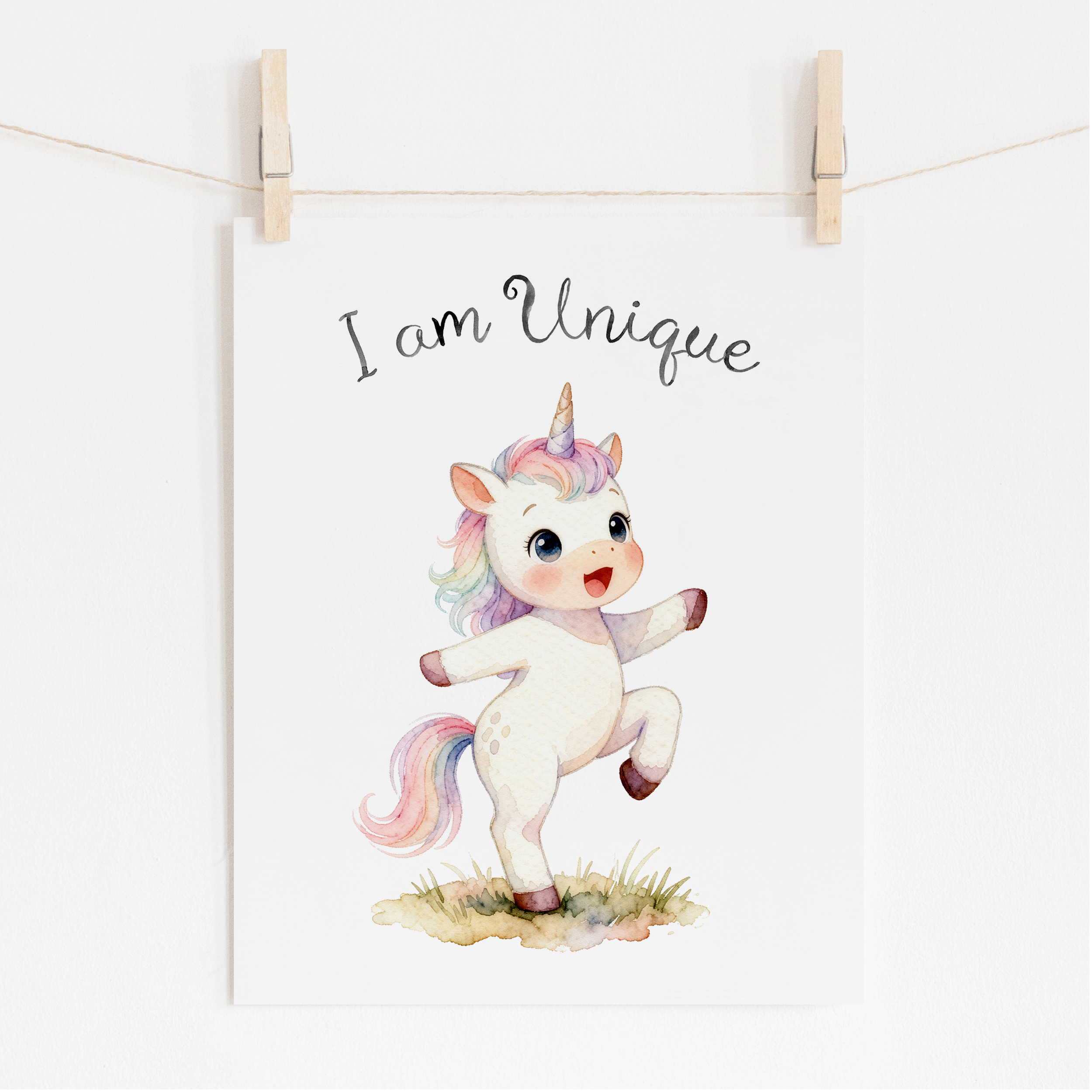 Unicorn Nursery Animal Print - I am Unique