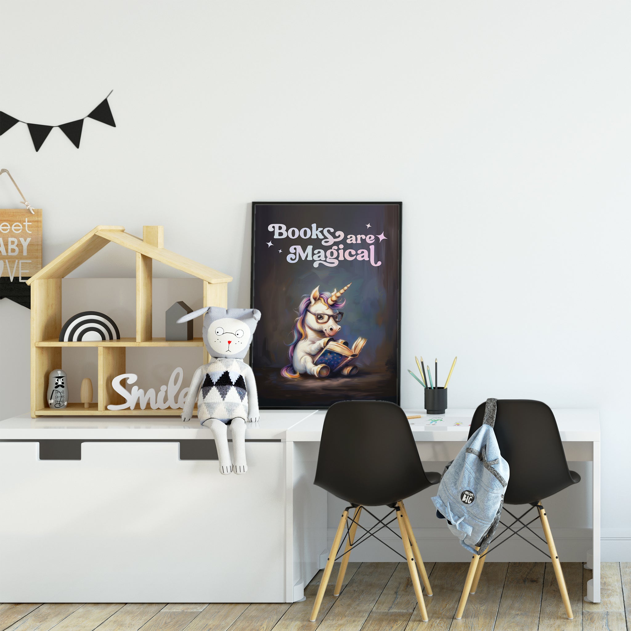 Personalizable Unicorn Wall Art for Book Corner