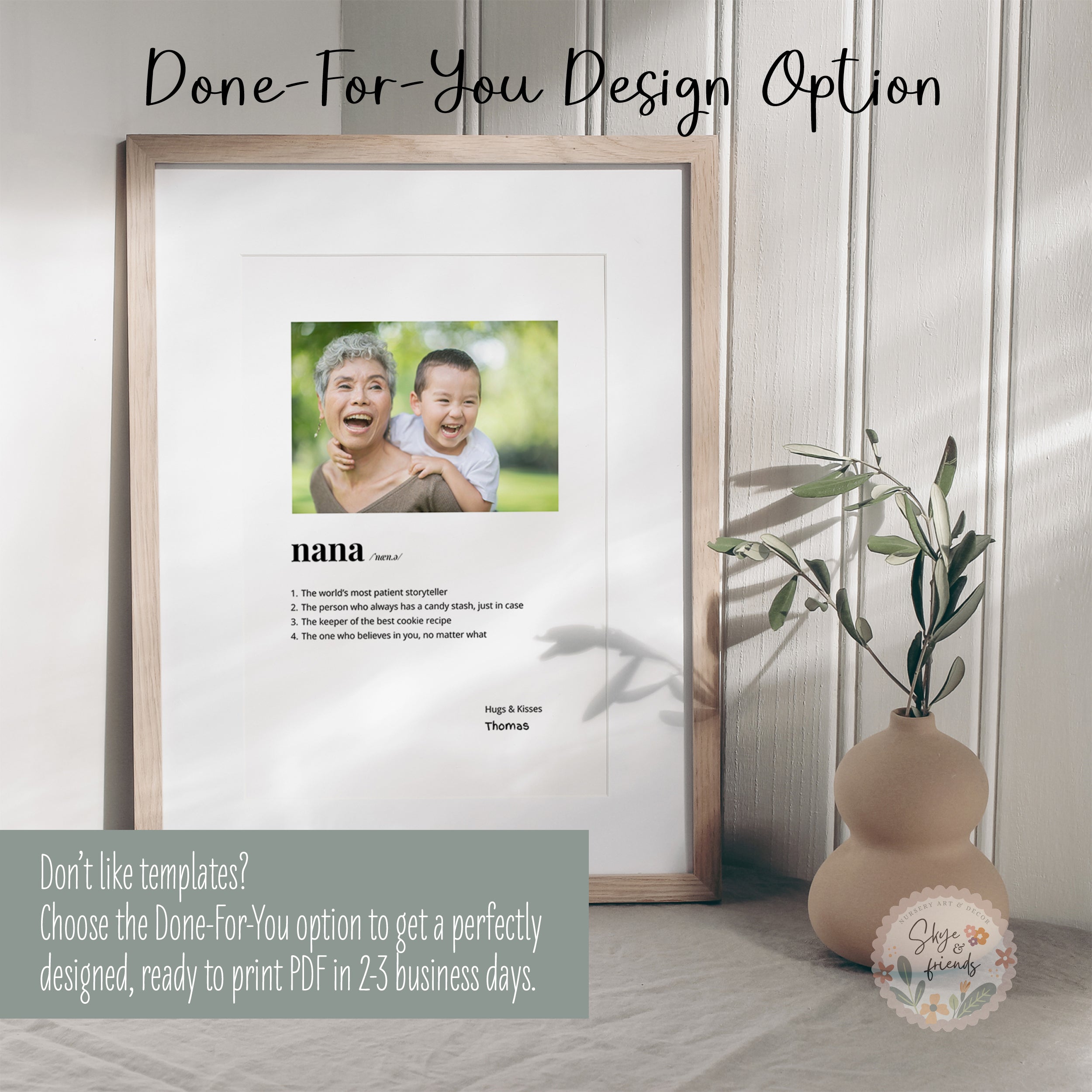 Personalized Grandmother Gifts, Photo Keepsake | Printable Template