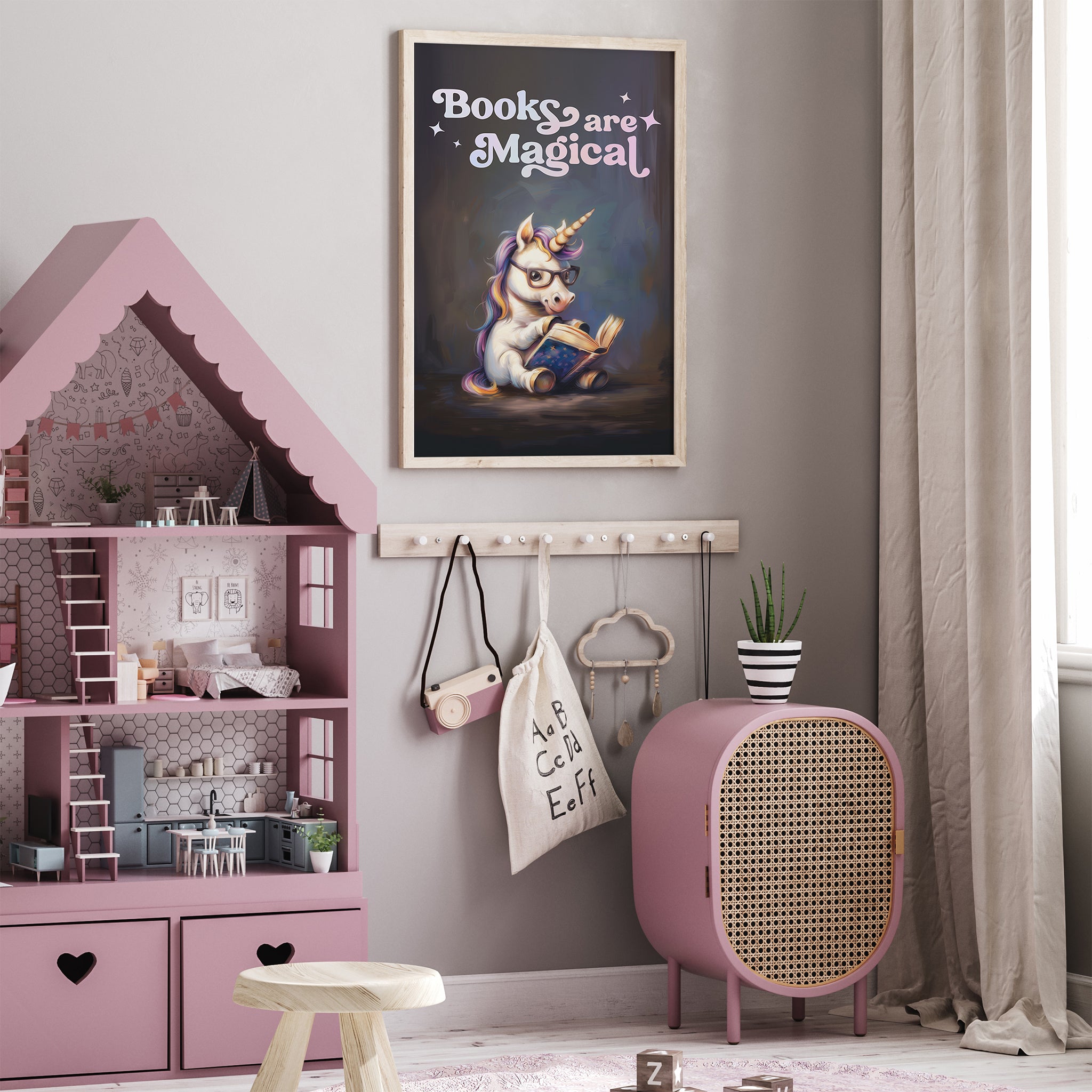 Personalizable Unicorn Wall Art for Book Corner