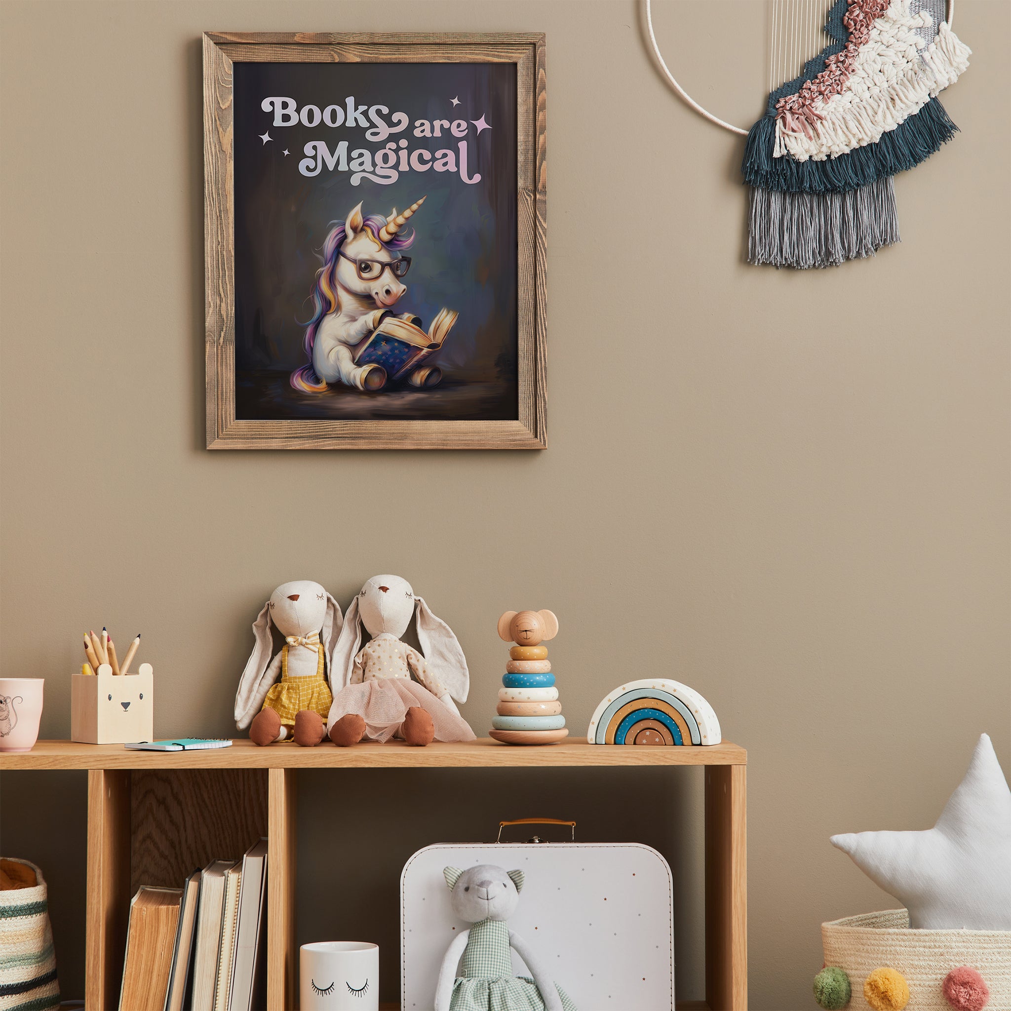 Personalizable Unicorn Wall Art for Book Corner