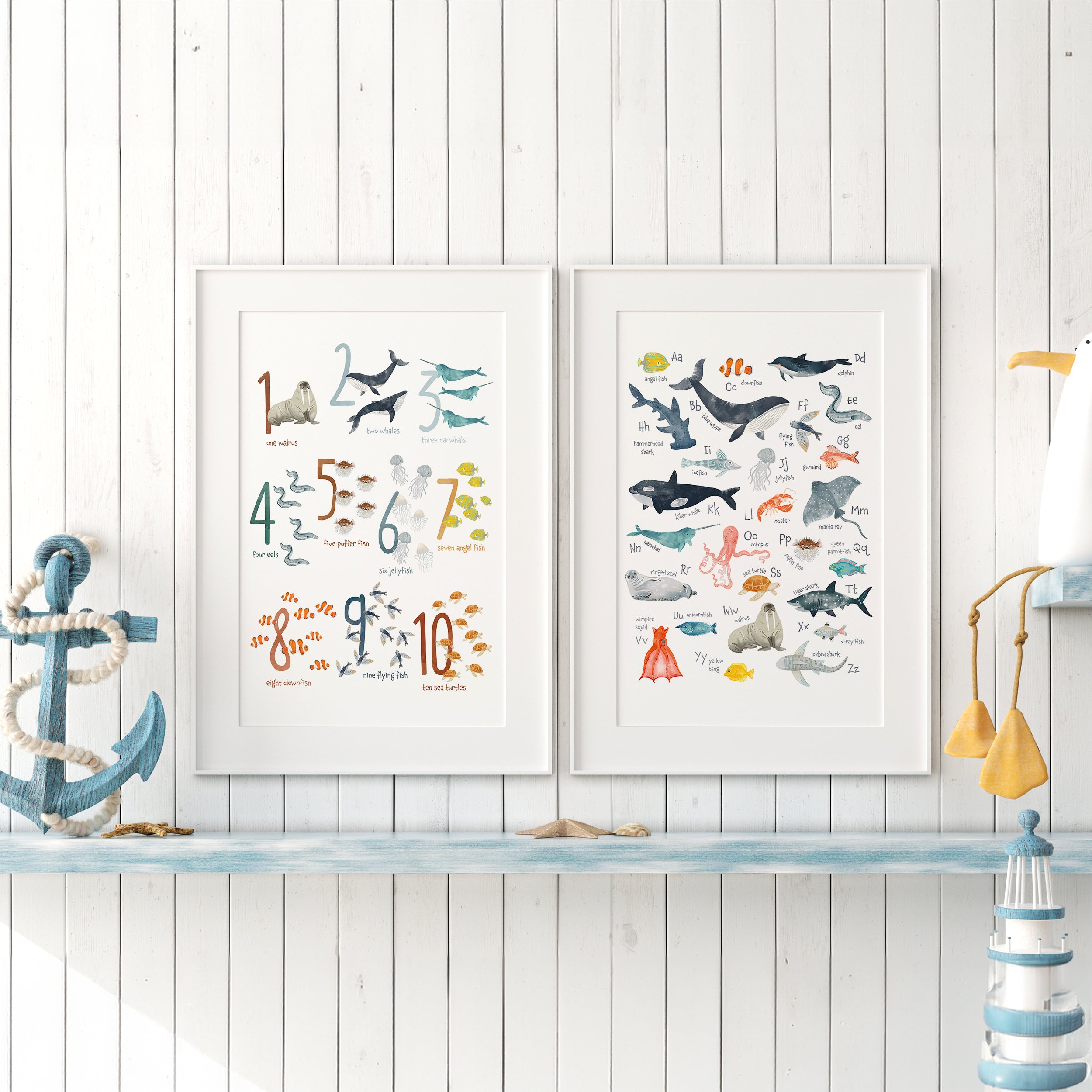 Sea Animals Numbers Poster, 1-10