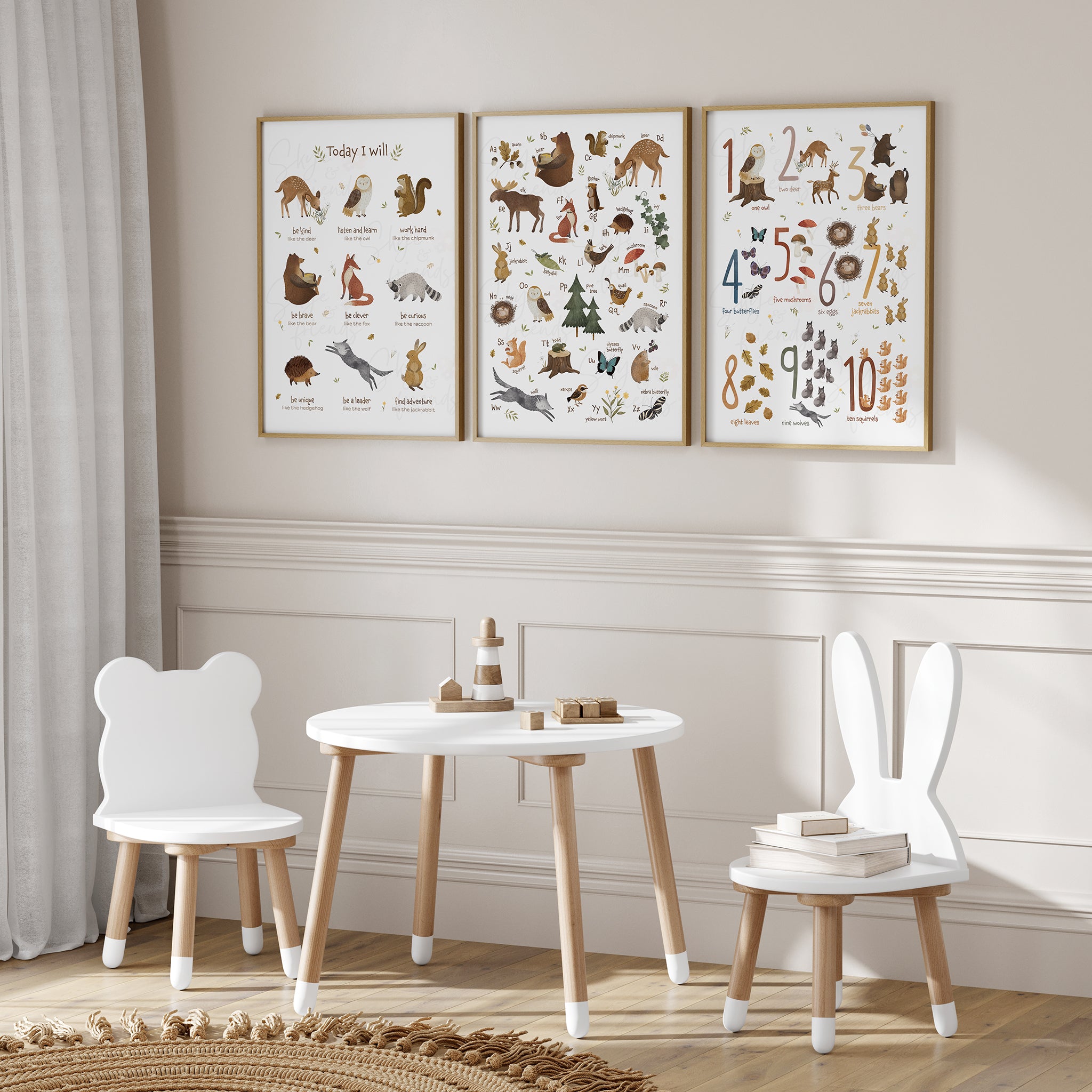 Woodland Animals Nursery Prints Bundle Set