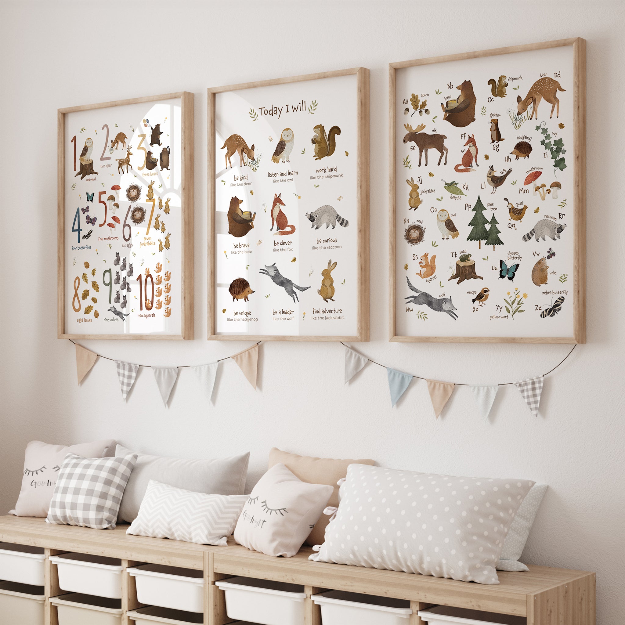 Woodland Animals Nursery Prints Bundle Set