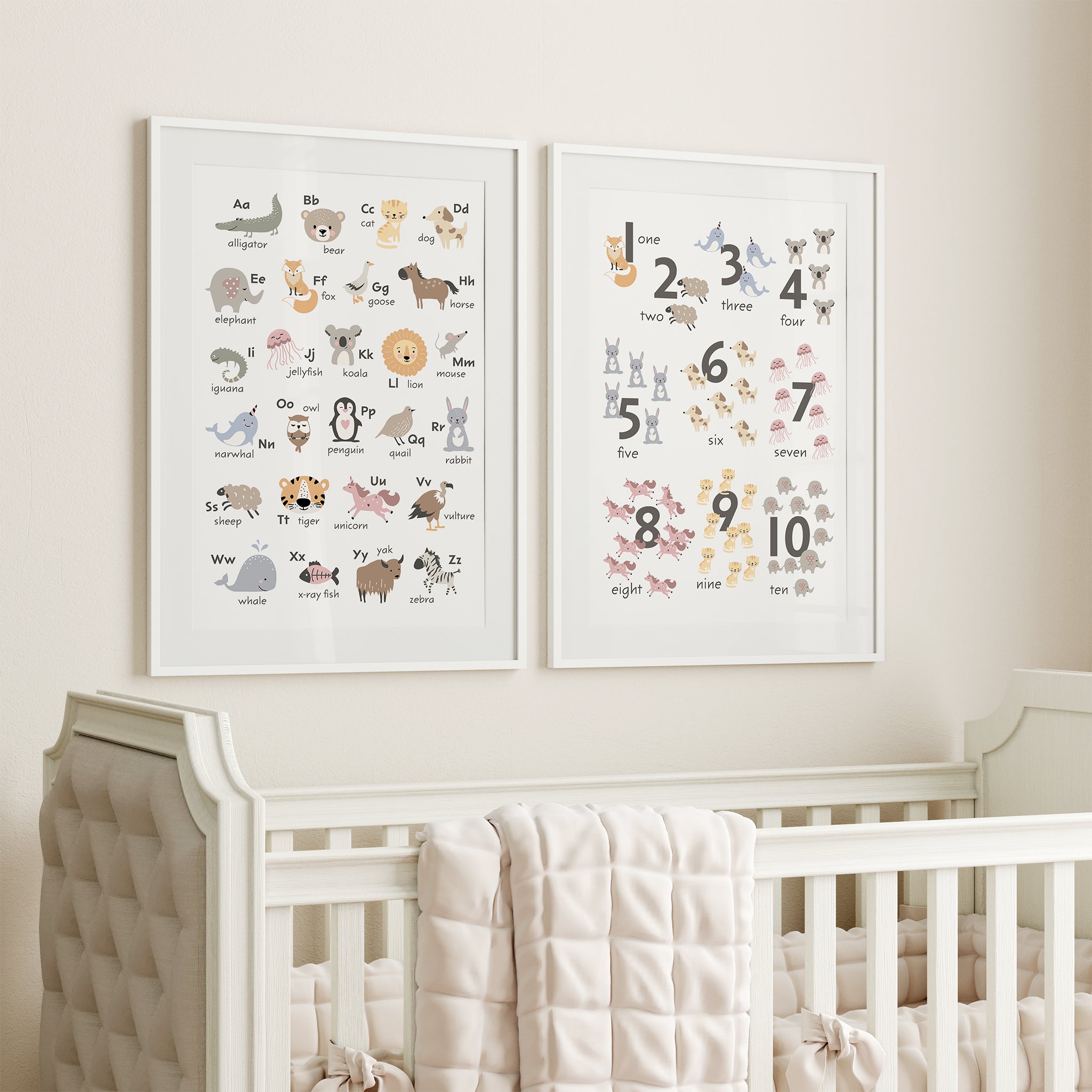 Cute Animals Nursery Prints Bundle Set