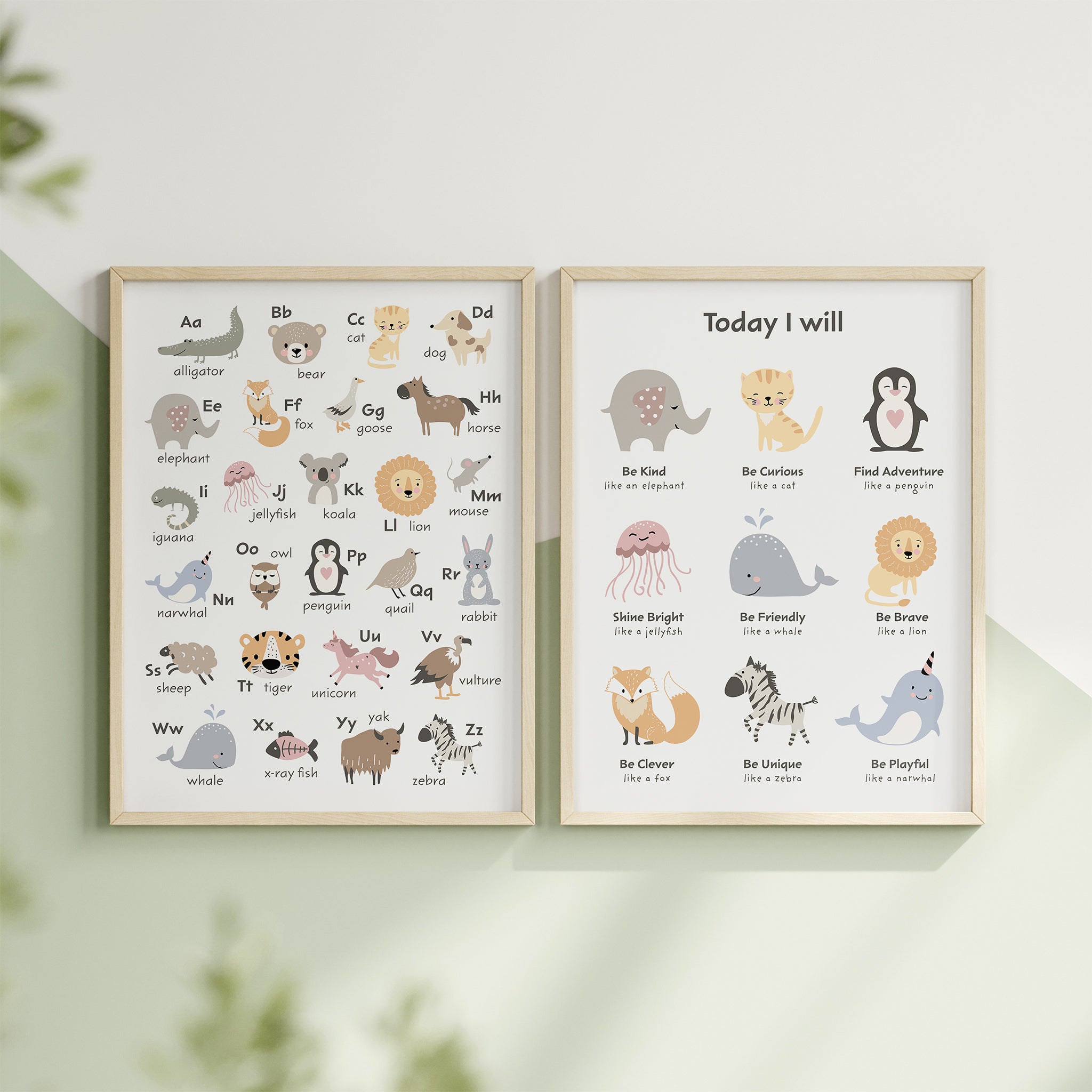 Cute Animals Nursery Prints Bundle Set