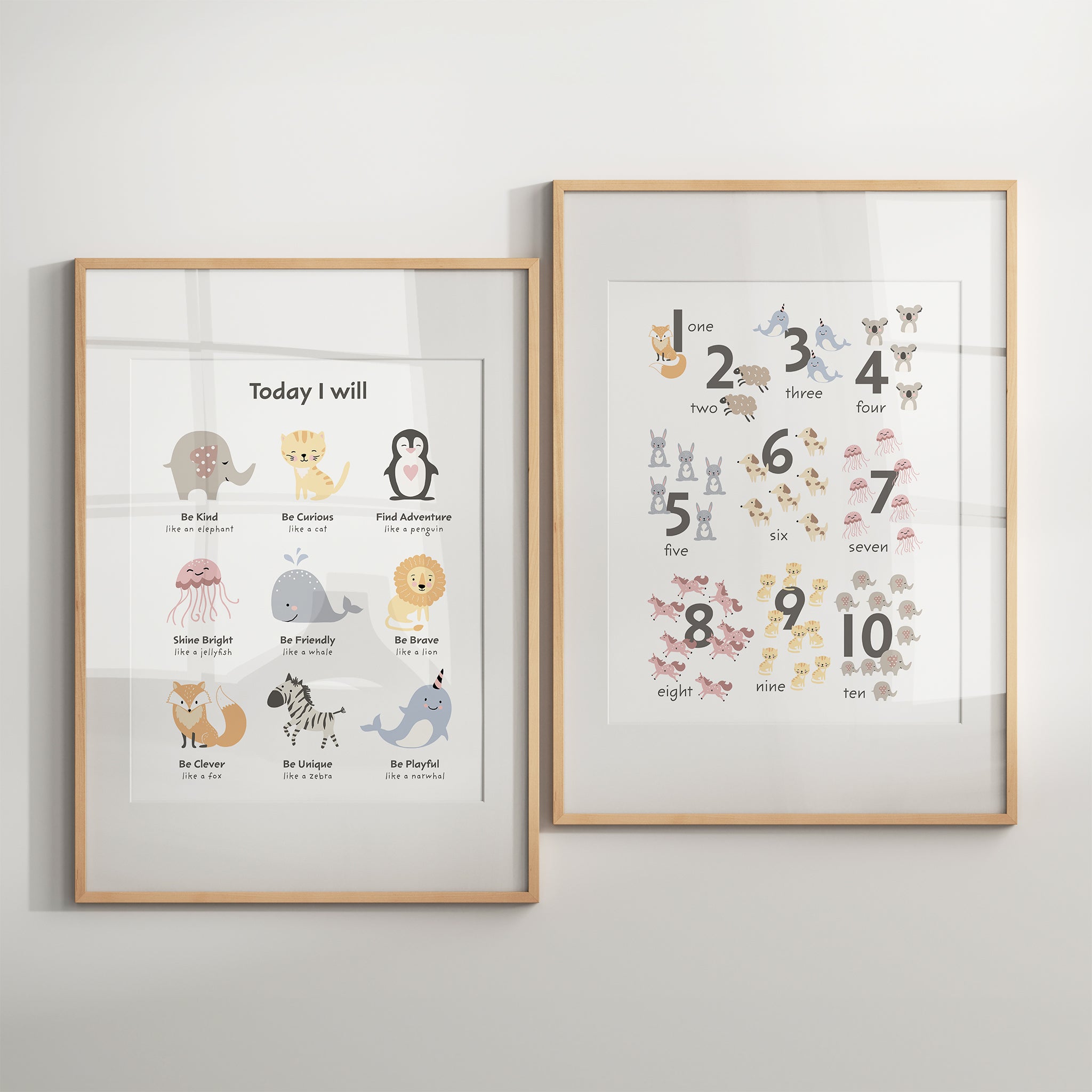 Cute Animals Nursery Prints Bundle Set