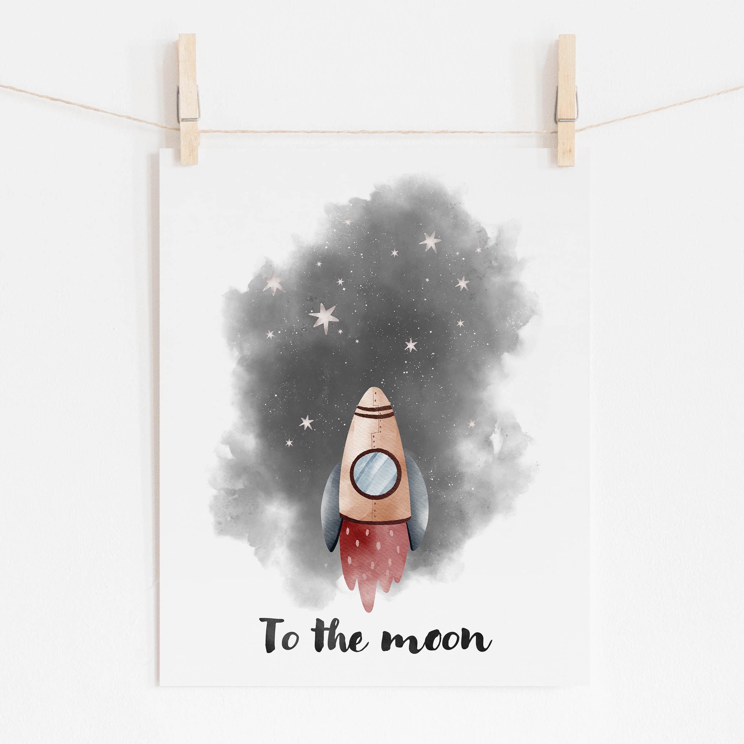Rocket Ship in Space, To The Moon Poster