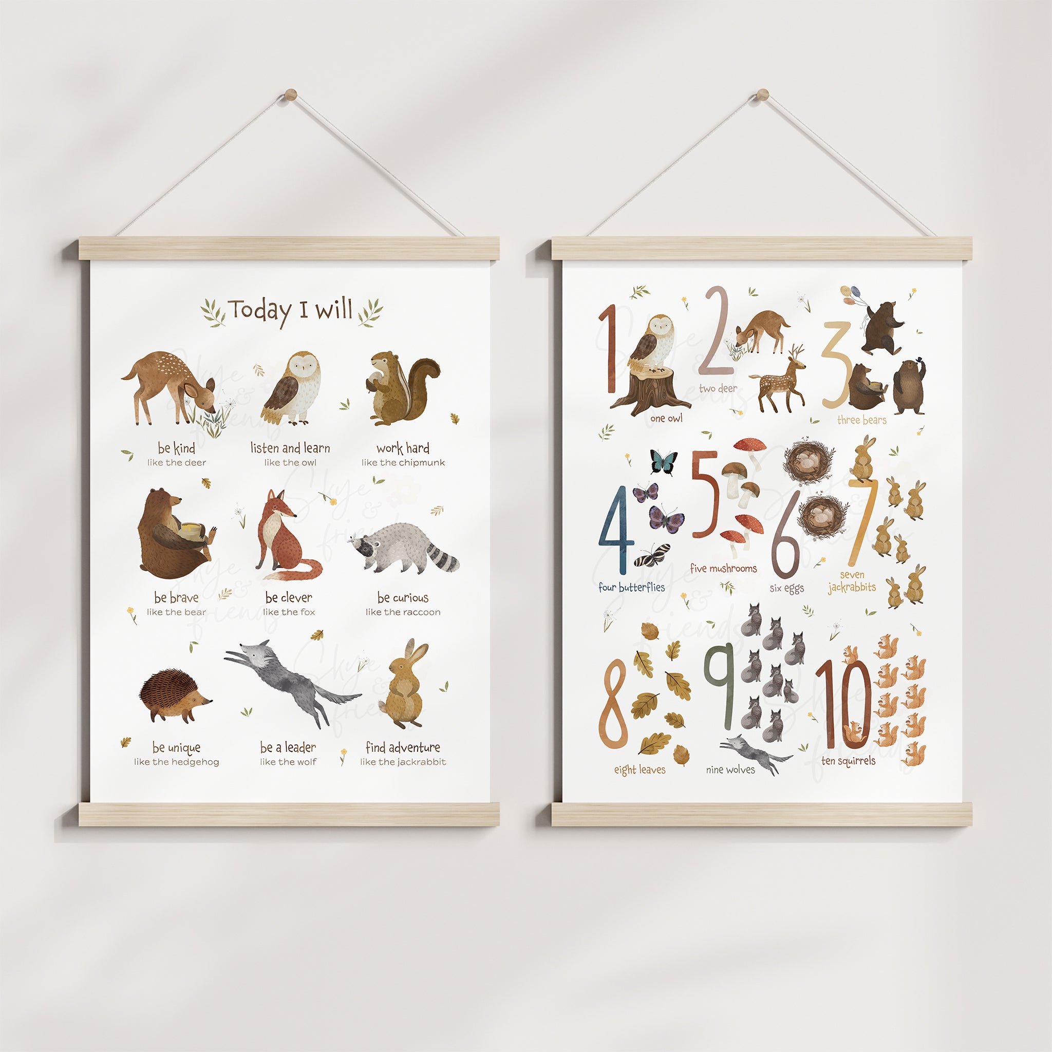 Woodland Animals Nursery Prints Bundle Set