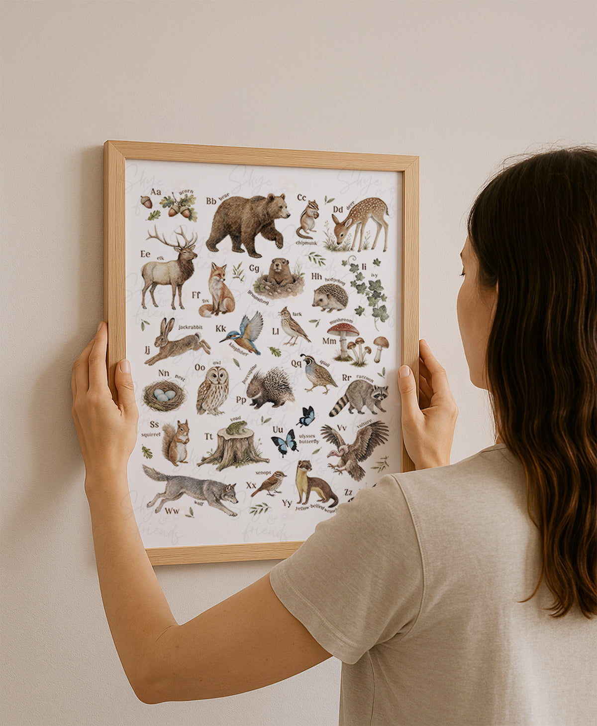 Modern Woodland Nursery Wall Art  - Alphabet