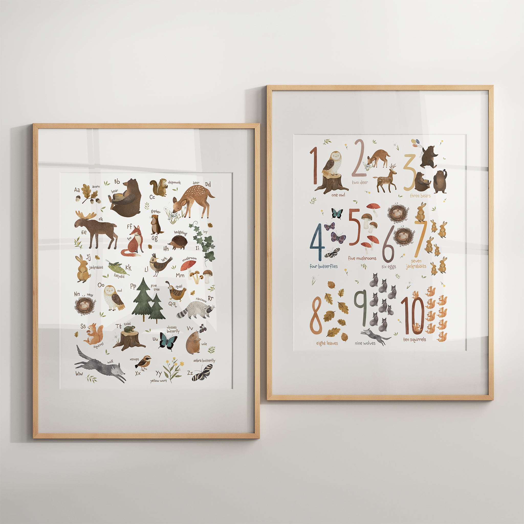 Woodland Animals Nursery Prints Bundle Set